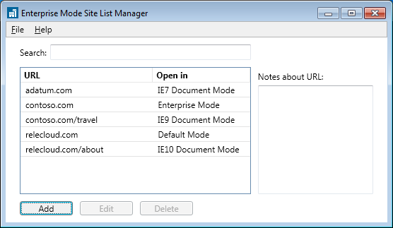 Updated Enterprise Mode Site List Manager