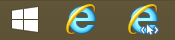 Internet Explorer 開発者チャネルのタスクバー アイコン