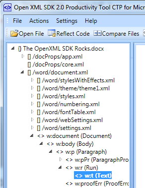 Open XML Hierarchy