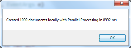 Creating 1000 documents in parallel took 8992 ms
