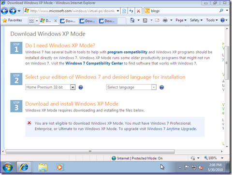 Windows 7 Home - VPC - 2