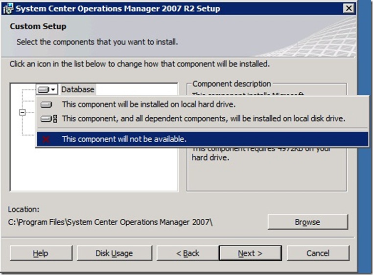 13 - SCOM Components Dont install database