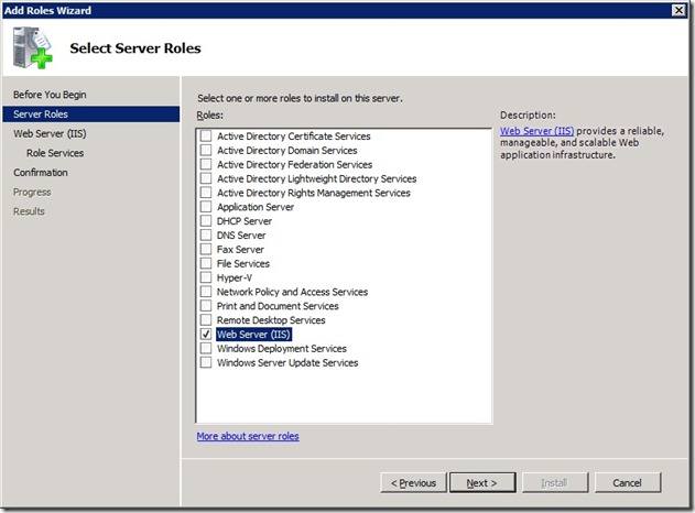 02 - Select Web Server (IIS) role