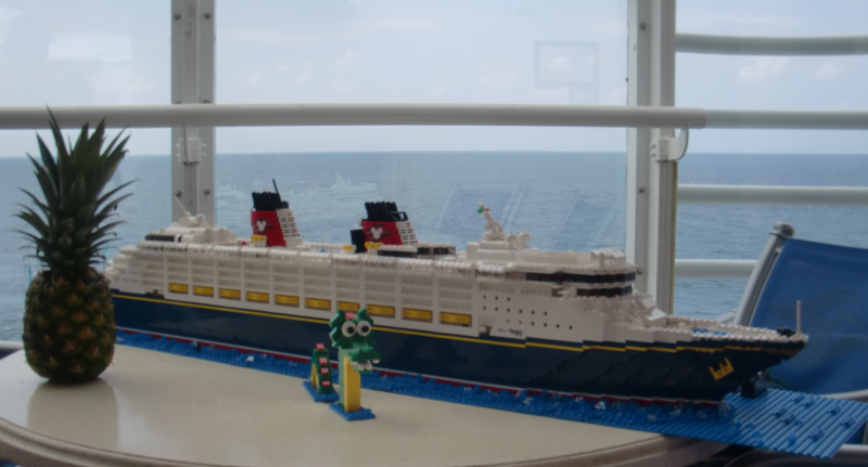 Nearly complete Lego Wonder on a table on deck 9 in the middle of the pacific ocean.