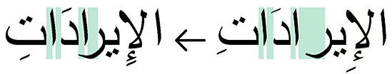 Font: Simplified Arabic, OpenType kerning