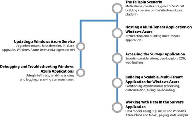 Common cloud development scenarios in the Windows Azure utility computing framework, from 'Developing Applications for the Cloud.' MSDN 