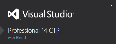 Installation splash screen for Visual Studio Professional 14 CTP, which was released on 4 June 2014. Graphic: Microsoft
