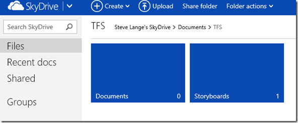 SkyDrive folder structure