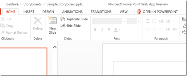 PowerPoint Web App Preview