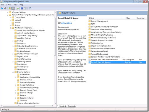 Group Policy Settings For IE