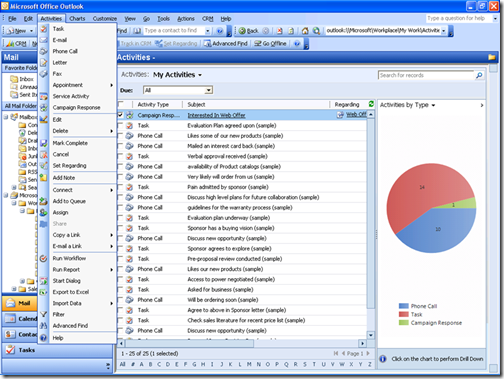 CRM 2011 with CRM 2011 Client for Outlook 2003