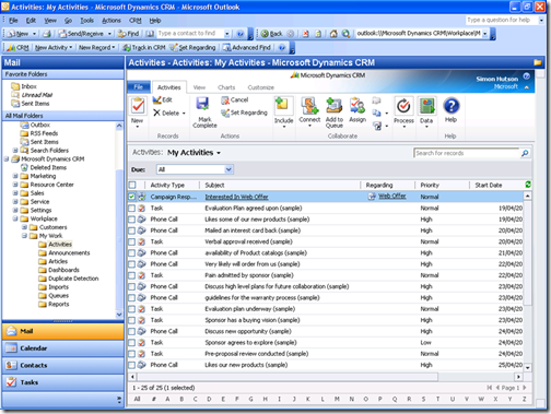 CRM 2011 with CRM 4.0 Client for Outlook 2003