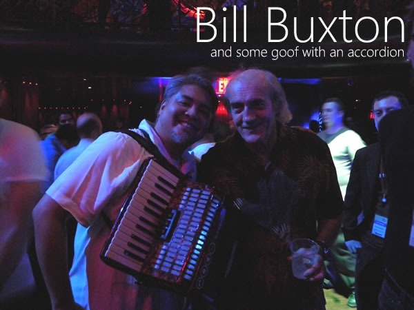 Joey deVilla and Bill Buxton at the MIX10 party