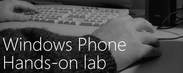 Windows Phone Hands-on lab: photo of hands on a computer keyboard