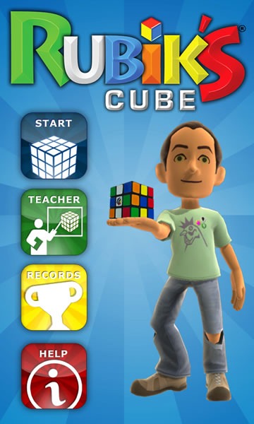 Hoem screen for Magmic's "Rubik's Cube" game