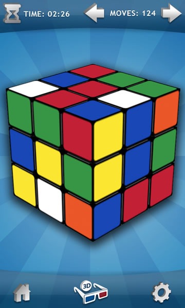 Game screen for Magmic's "Rubik's Cube" game