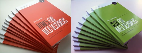 Two fanned-out stacks of books: One of "HTML5 for Web Designers", one of "CSS3 for Web Designers"