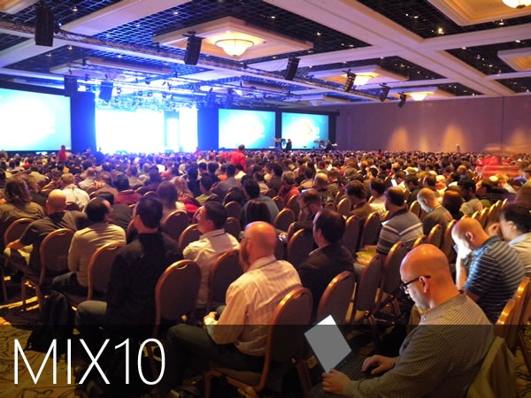 Audience at the day 1 keynote of MIX10