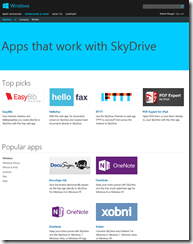 Apps that work with SkyDrive