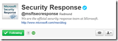 @msftsecresponse the official secuirity response team at Microsoft