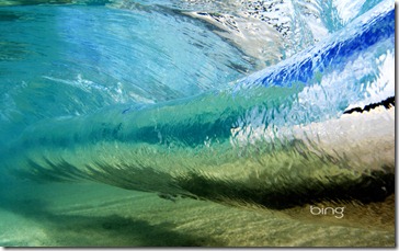 Underwater view of wave in Hawaii