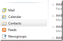 open contacts in Windows Live Mail