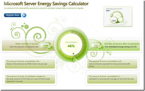 Microsoft Server Energy Savings Calculator