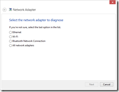 Network adapter Troubleshooter