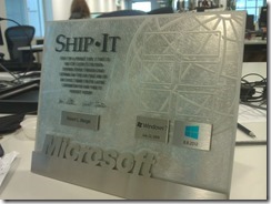 Windows 8 Ship it plaque