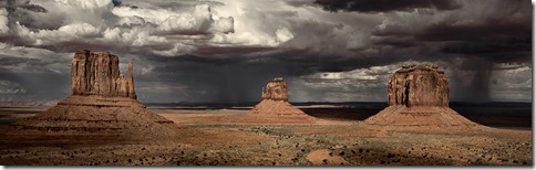 Monument Valley with storm clouds, Arizona, U.S.