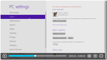 creating a user account in Windows 8