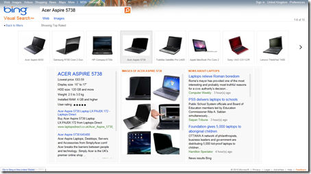 bing laptop search - pc details