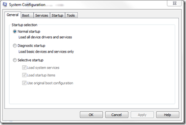 System configuration in Windows 7