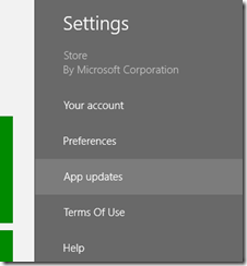 app updates in Windows 8 Store