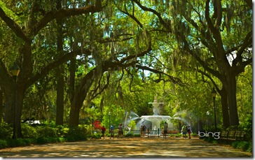 Promenade Mall Fountain, Forsyth Park in Savannah, Georgia