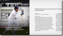 ESPN Cricket App screen shot