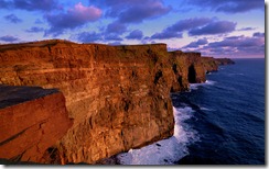 Sunset at the Cliffs of Moher on the west coast, County Clare, Ireland