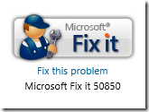Microsoft Fix it 50850