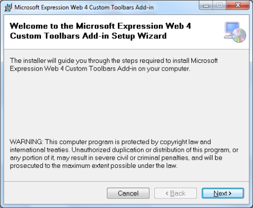 Microsoft Expression Web 4 Custom Toolbars Add-in