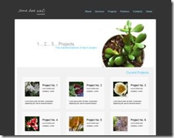 Page of thumbnails from the Green Business site template