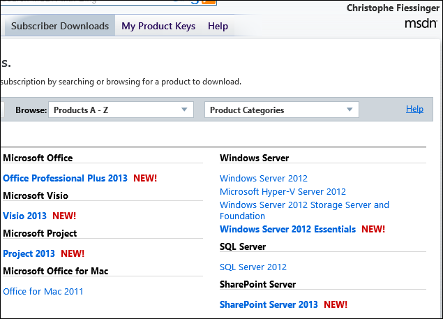 Microsoft Project 2013 on MSDN