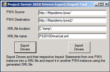 Project Server 2010 Drivers