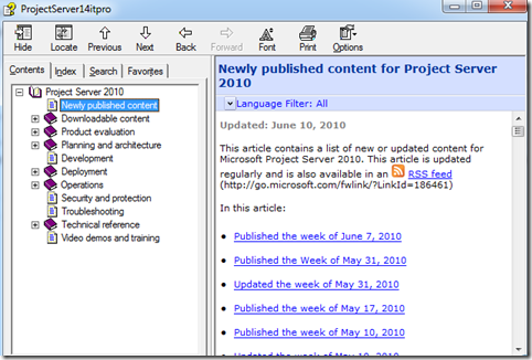 Project Server 2010 Content