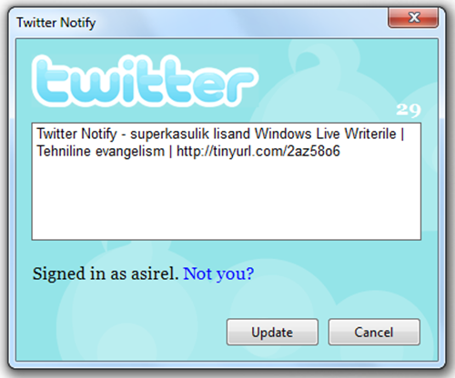Twitter Notify - superkasulik lisand Windows Live Writerile