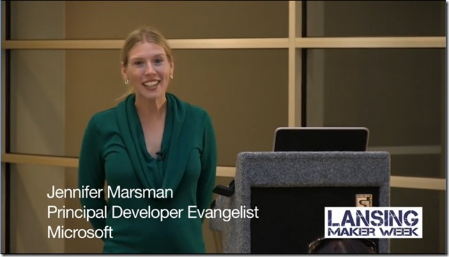 Jennifer Marsman at Lansing Maker Week
