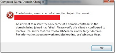DNS issue - Cannot join domain