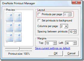 OneNote Printout Manager
