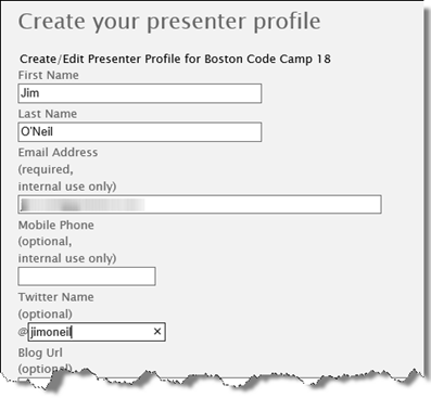 Presenter profile