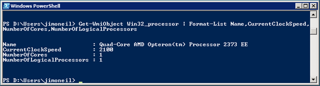 VM Processor specs from PowerShell