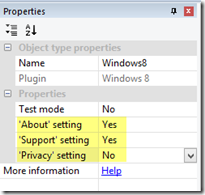 Properties of the Windows 8 object in Construct 2